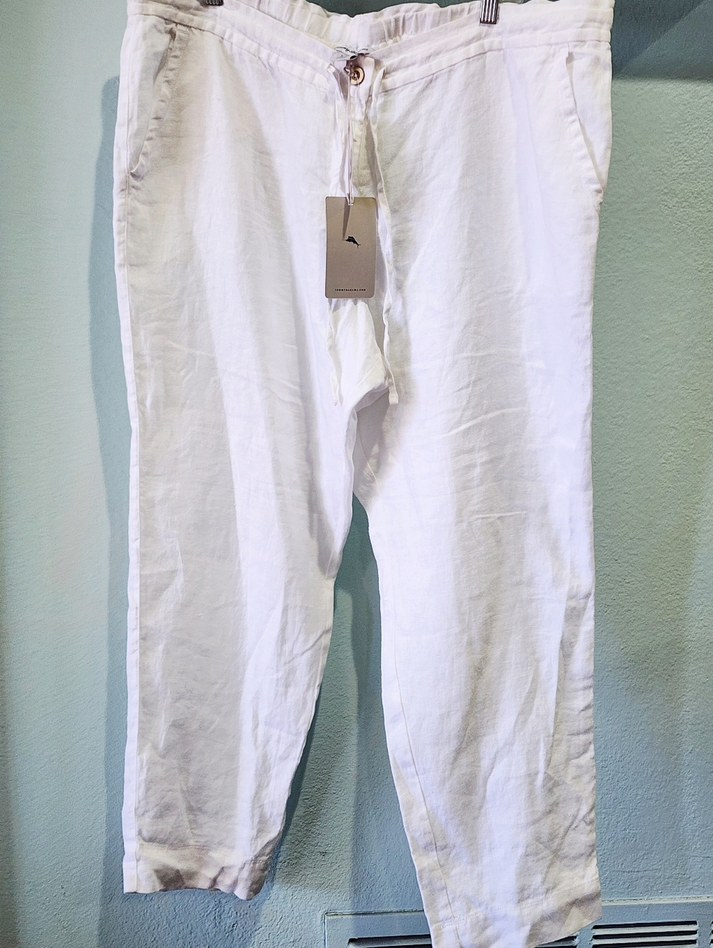 TOMMY BAHAMA | Palmbray Tapered Linen Pant | White | XL | New With Tags $115 - Picture 7 of 12